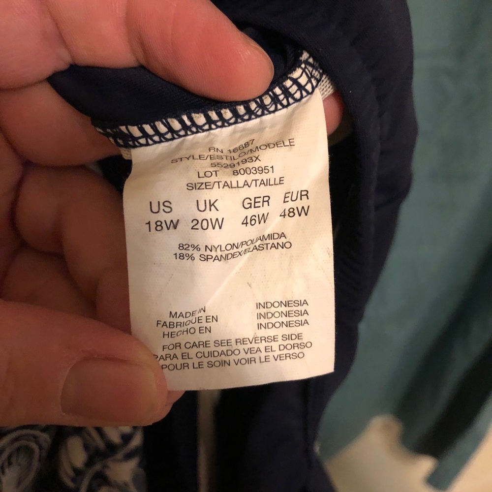 Popina Swim Dress, size 18, Blue and White - Picture 5 of 5